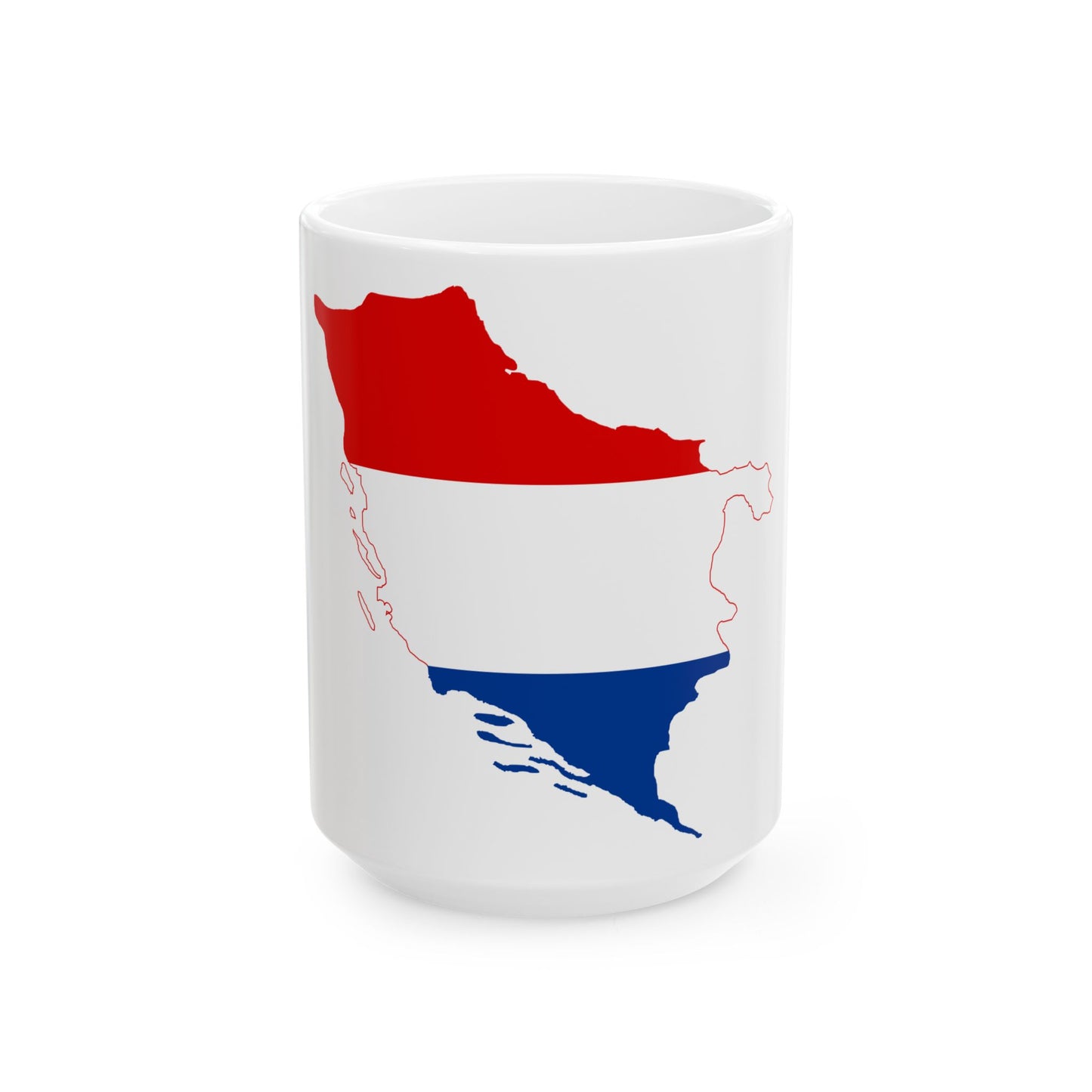 Flag-map of the State of Slovenes Croats and Serbs (Croatia) White Coffee Mug-15oz-Go Mug Yourself