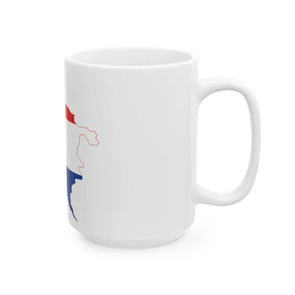 Flag-map of the State of Slovenes Croats and Serbs (Croatia) White Coffee Mug - Go Mug Yourself