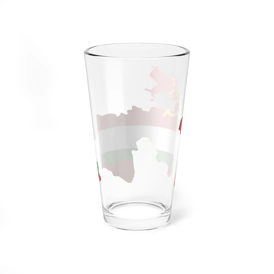 Flag map of the Tajik SSR 1953-1991 Flag map of Tajikistan 19911992 (Tajikistan) Pint Glass 16oz - Go Mug Yourself