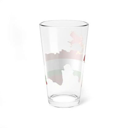 Flag map of the Tajik SSR 1953-1991 Flag map of Tajikistan 19911992 (Tajikistan) Pint Glass 16oz - Go Mug Yourself