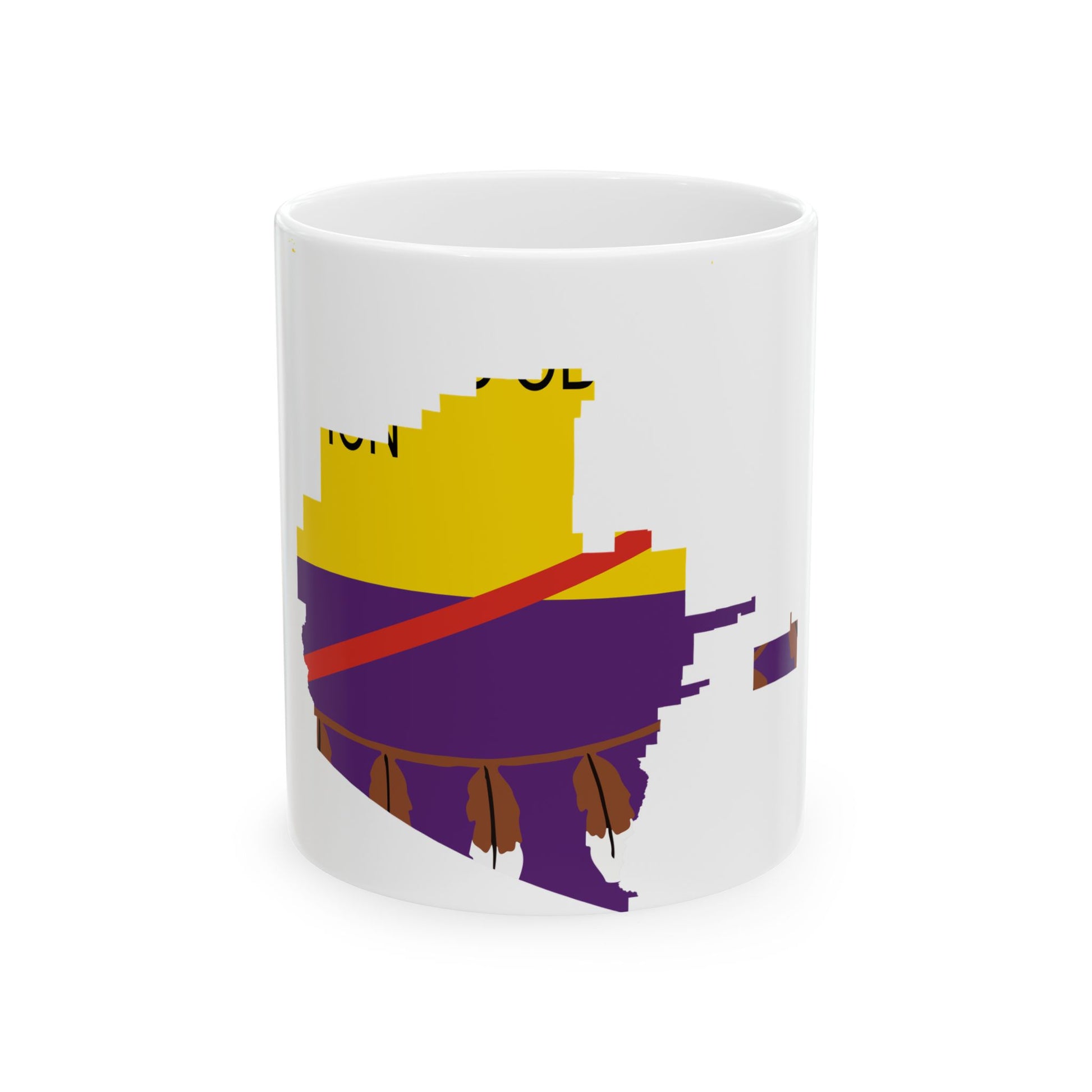 Flag map of the Tohono Oodham Nation (United States) White Coffee Mug-11oz-Go Mug Yourself