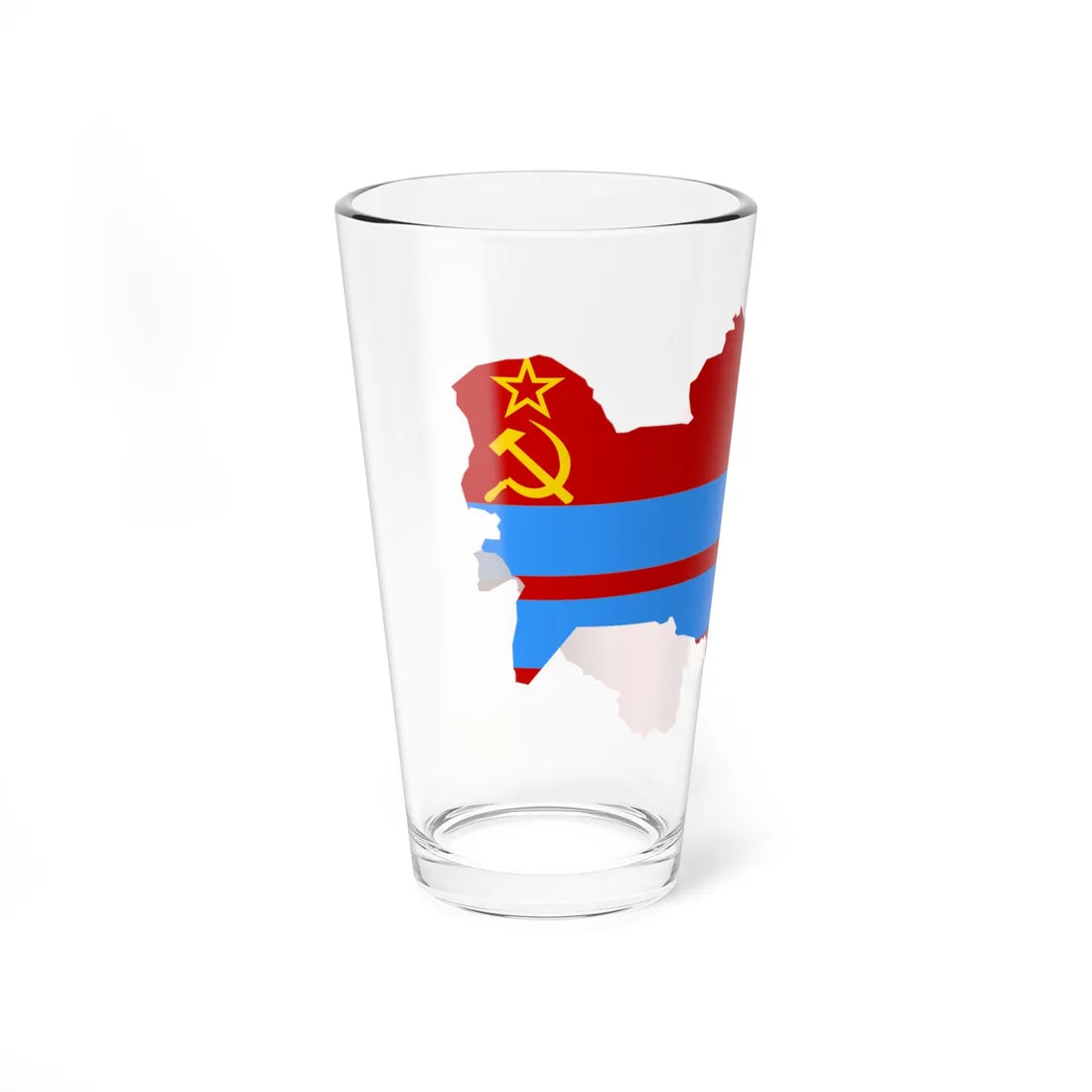 Flag map of the Turkmen SSR 1953-1991 Flag map of Turkmenistan 19911992 (Turkmenistan) Pint Glass 16oz - Go Mug Yourself