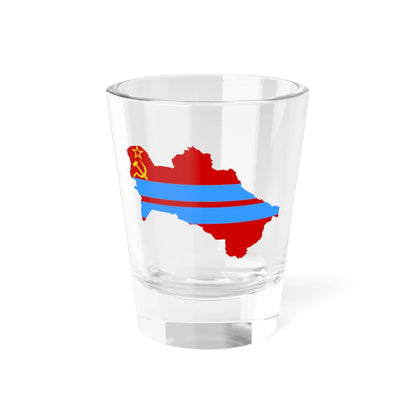 Flag map of the Turkmen SSR 1953-1991 Flag map of Turkmenistan 19911992 (Turkmenistan) Shot Glass 1.5oz 1.5oz - Go Mug Yourself