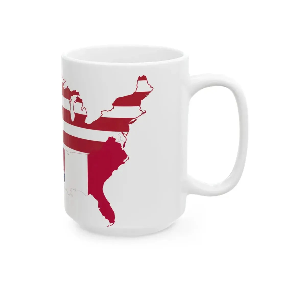 Flag-map of the United and Confederate States (United States) White Coffee Mug - Go Mug Yourself