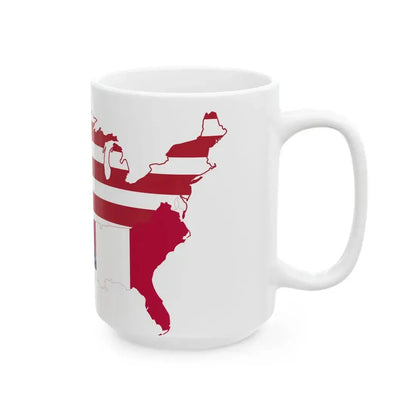 Flag-map of the United and Confederate States (United States) White Coffee Mug - Go Mug Yourself
