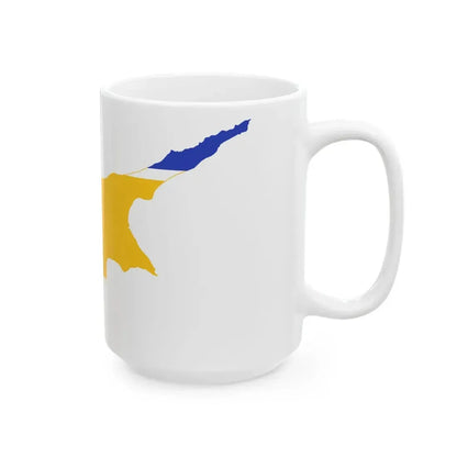Flag-map of the United Cyprus Republic (Cyprus) White Coffee Mug - Go Mug Yourself