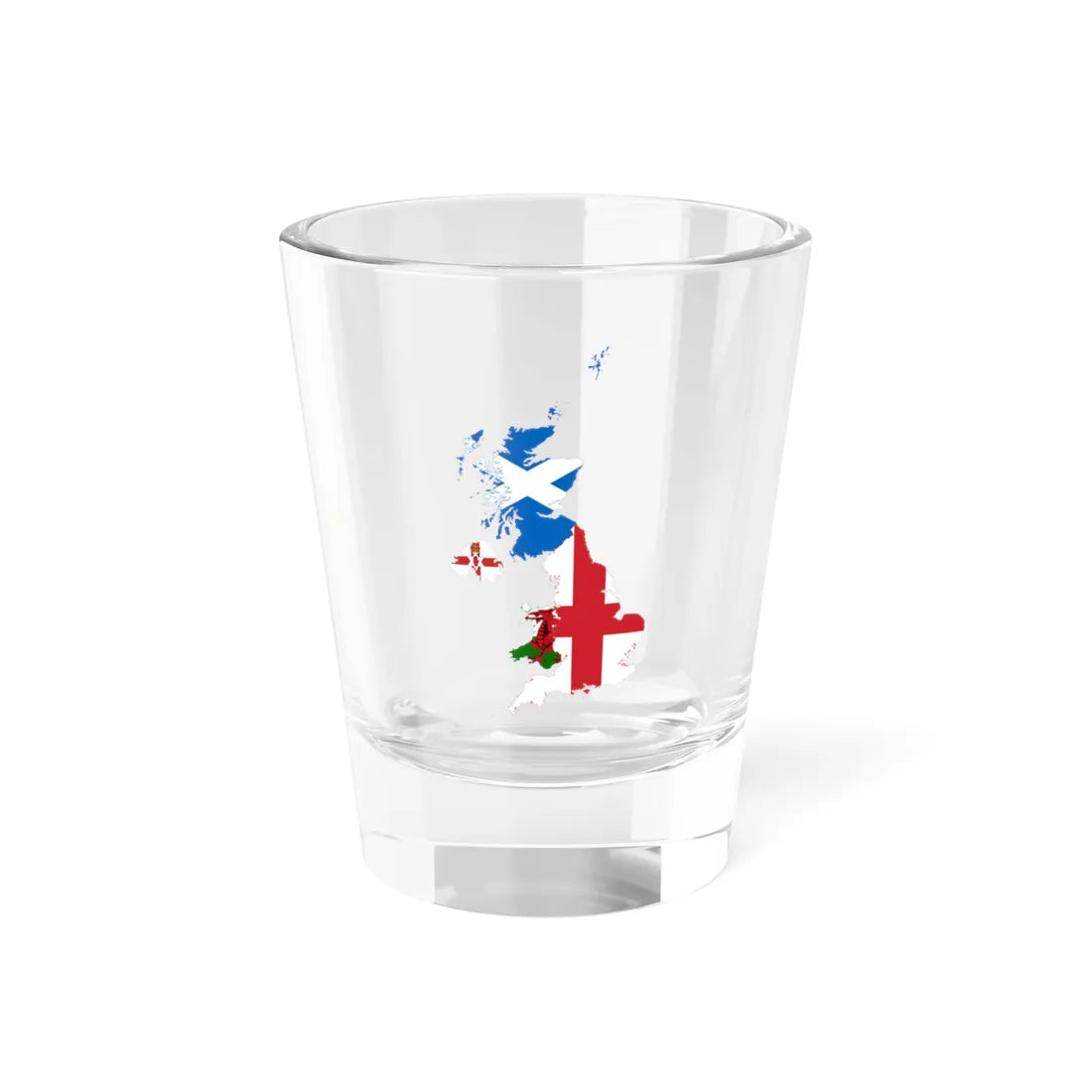 Flag-map of the United Kingdom subdivisions (United Kingdom) Shot Glass 1.5oz 1.5oz - Go Mug Yourself
