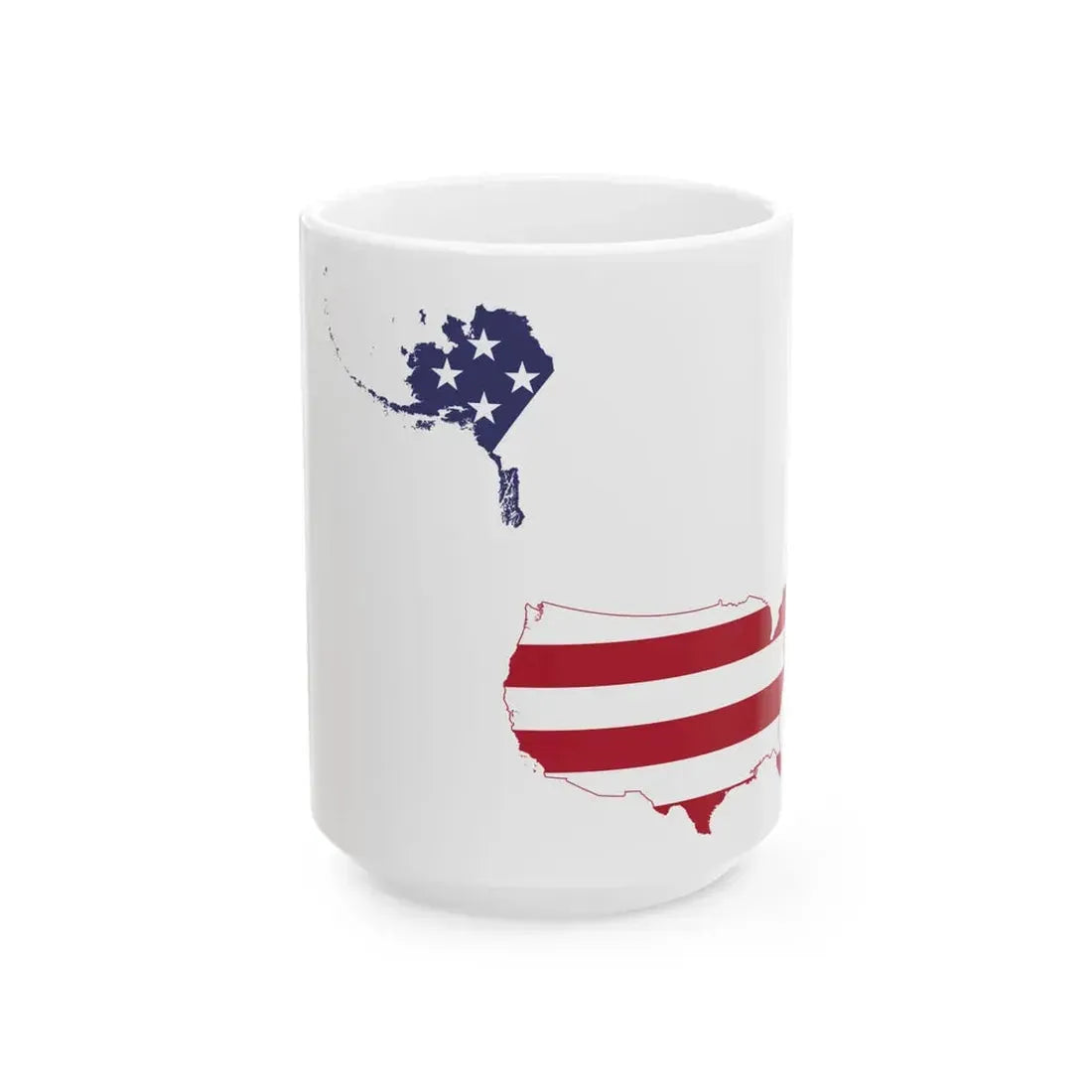 Flag-map of the United States 50 states (United States) White Coffee Mug 15oz - Go Mug Yourself