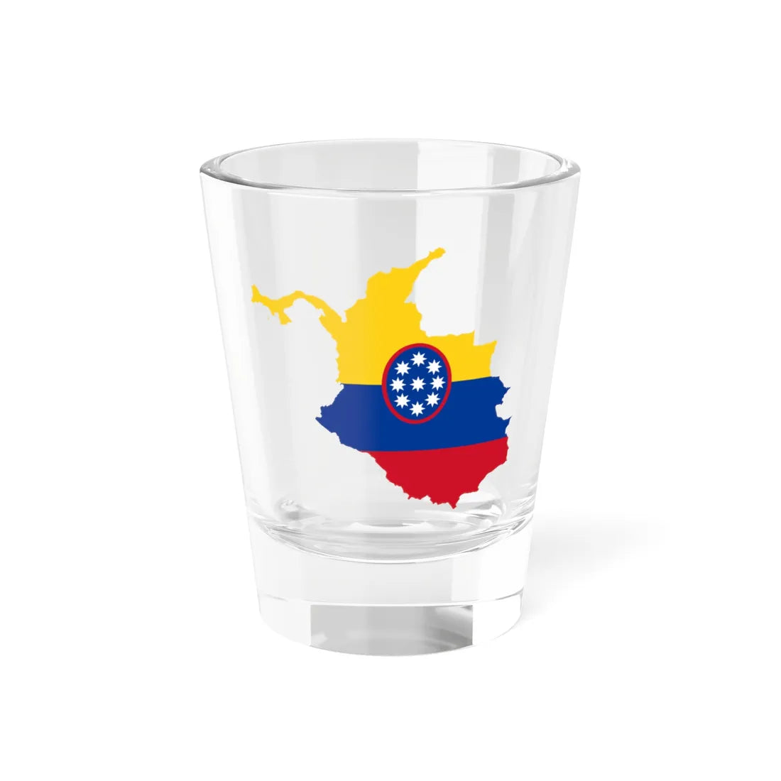 Flag-map of the United States of Colombia (Panama) Shot Glass 1.5oz 1.5oz - Go Mug Yourself