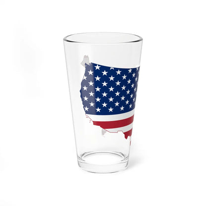 Flag-map of the United States (United States) Pint Glass 16oz - Go Mug Yourself