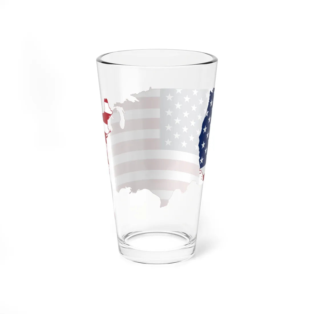 Flag-map of the United States (United States) Pint Glass 16oz - Go Mug Yourself