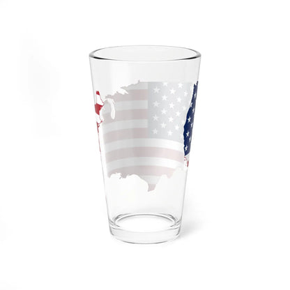 Flag-map of the United States (United States) Pint Glass 16oz - Go Mug Yourself
