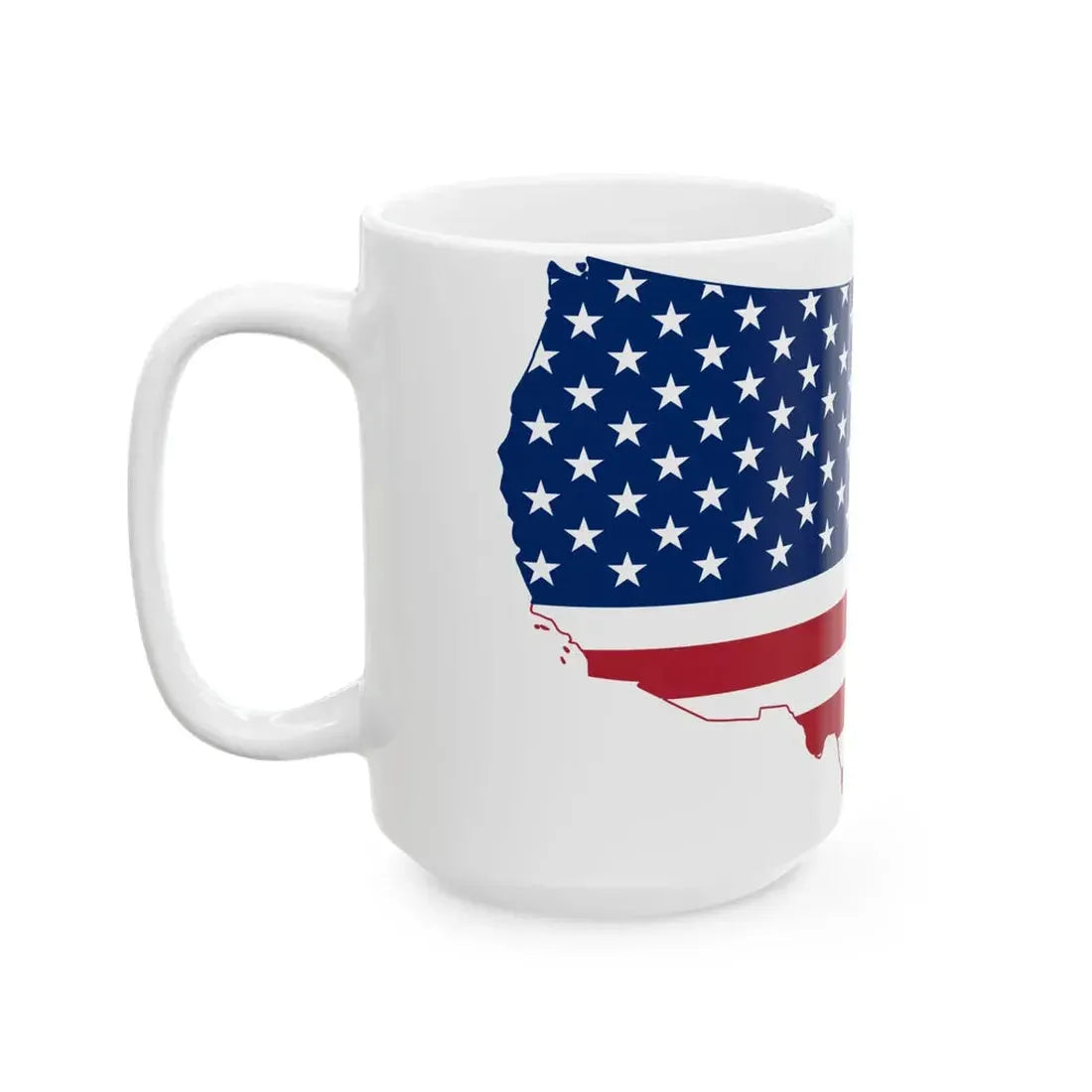 Flag-map of the United States (United States) White Coffee Mug - Go Mug Yourself