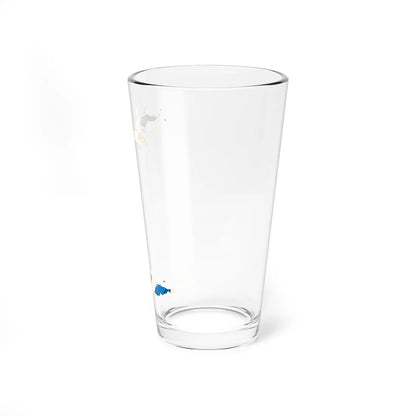Flag-map of the United States Virgin Islands (United States) Pint Glass 16oz - Go Mug Yourself