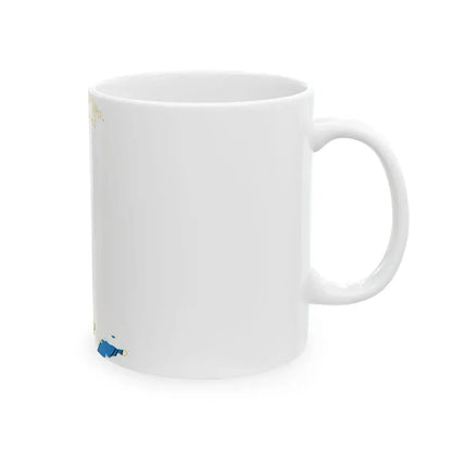 Flag-map of the United States Virgin Islands (United States) White Coffee Mug - Go Mug Yourself