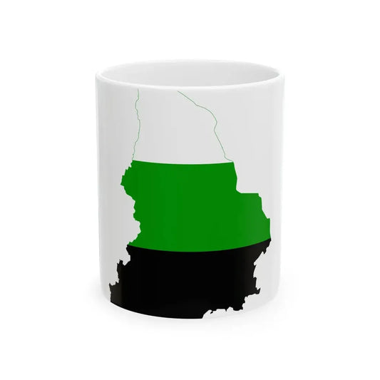 Flag-map of the Ural Republic (Russia) White Coffee Mug 11oz - Go Mug Yourself
