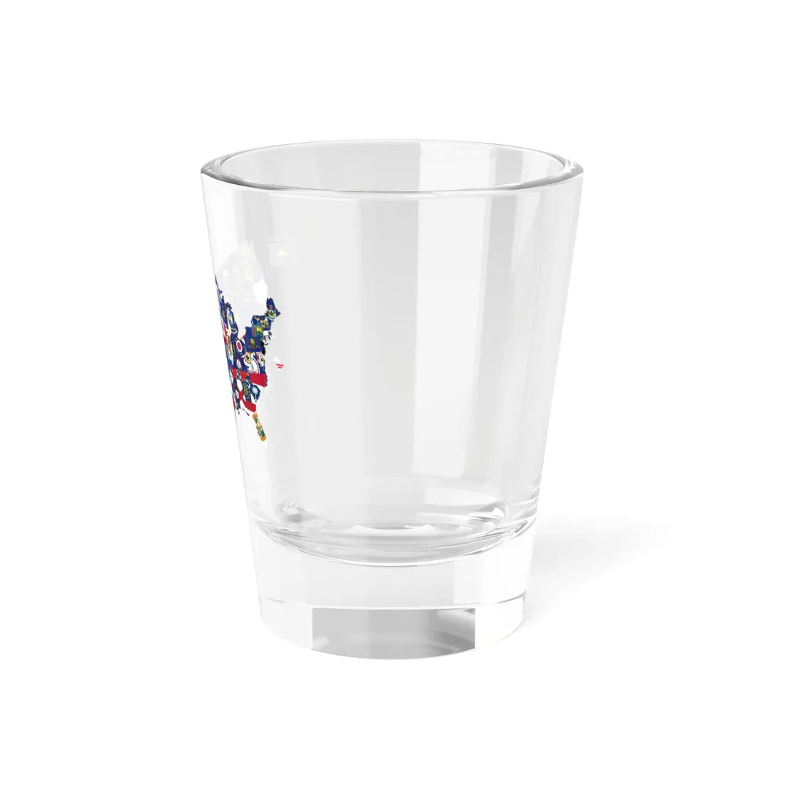 Flag-map of the US states and Washington D.C (United States) Shot Glass 1.5oz - Go Mug Yourself
