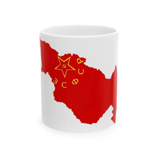 Flag map of Transcaucasian SFSR 1922-1936 (Azerbaijan) White Coffee Mug 11oz - Go Mug Yourself