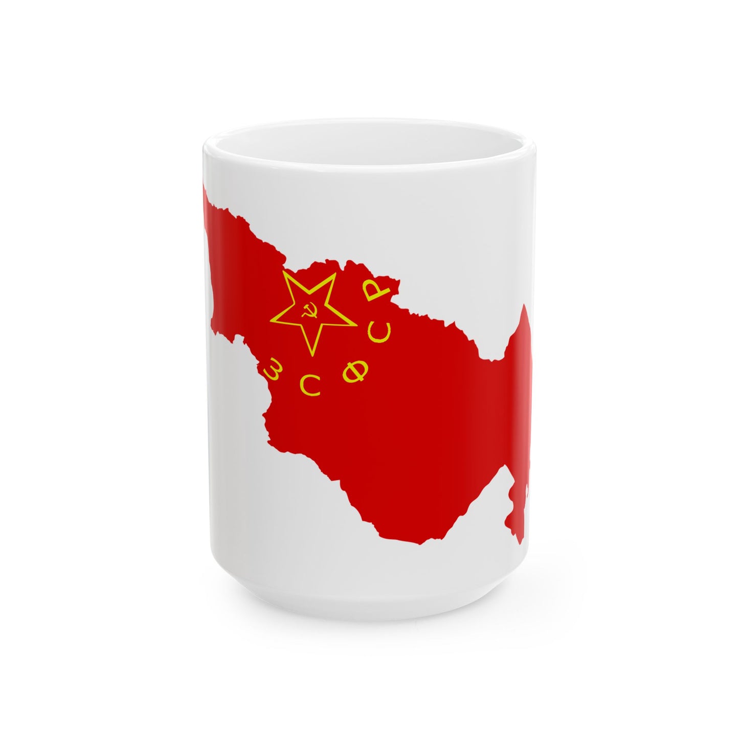 Flag map of Transcaucasian SFSR 1922-1936 (Azerbaijan) White Coffee Mug-15oz-Go Mug Yourself