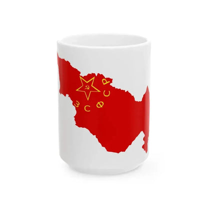 Flag map of Transcaucasian SFSR 1922-1936 (Azerbaijan) White Coffee Mug 15oz - Go Mug Yourself