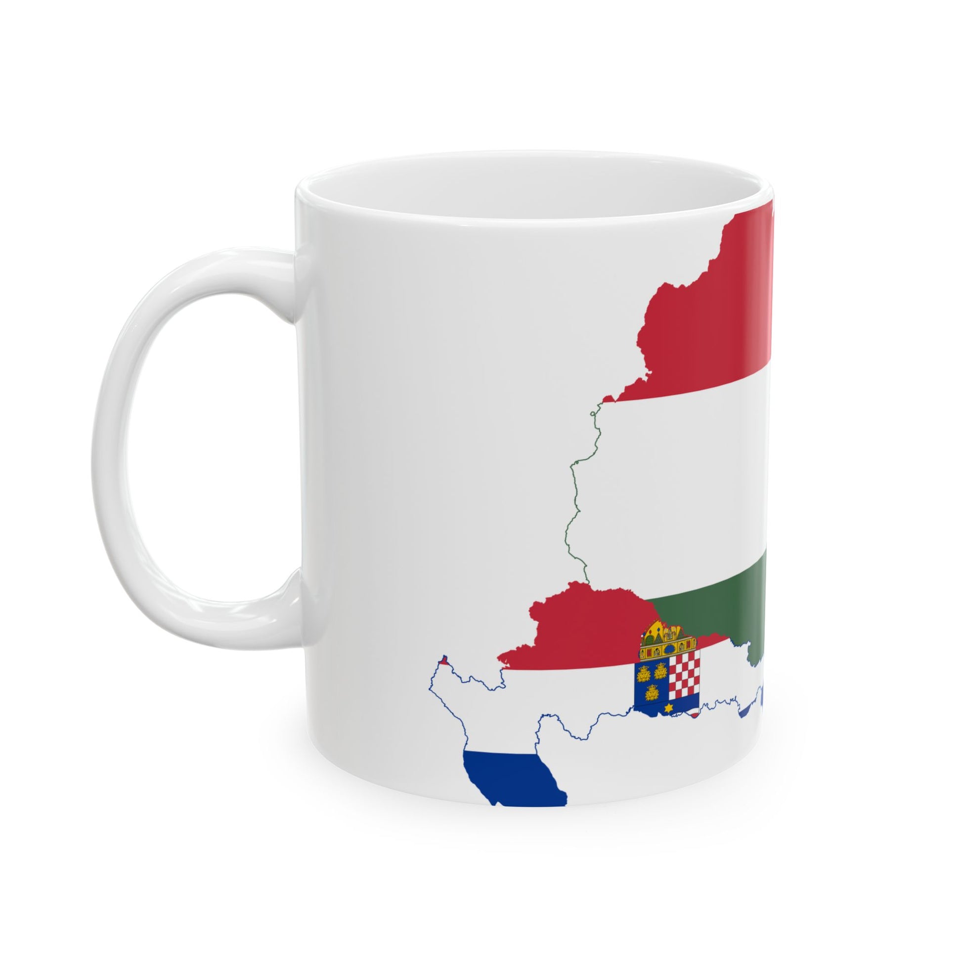 Flag-map of Transleithania 1896-1915 variant (Hungary) White Coffee Mug-Go Mug Yourself
