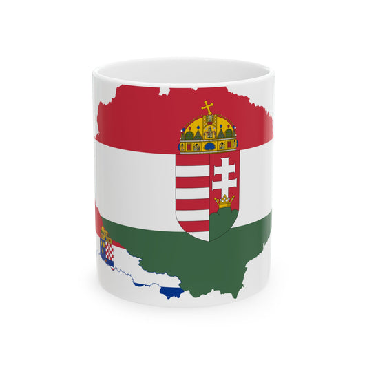 Flag-map of Transleithania 1915-1918 variant (Hungary) White Coffee Mug-11oz-Go Mug Yourself
