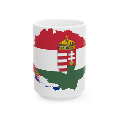 Flag-map of Transleithania 1915-1918 variant (Hungary) White Coffee Mug-15oz-Go Mug Yourself