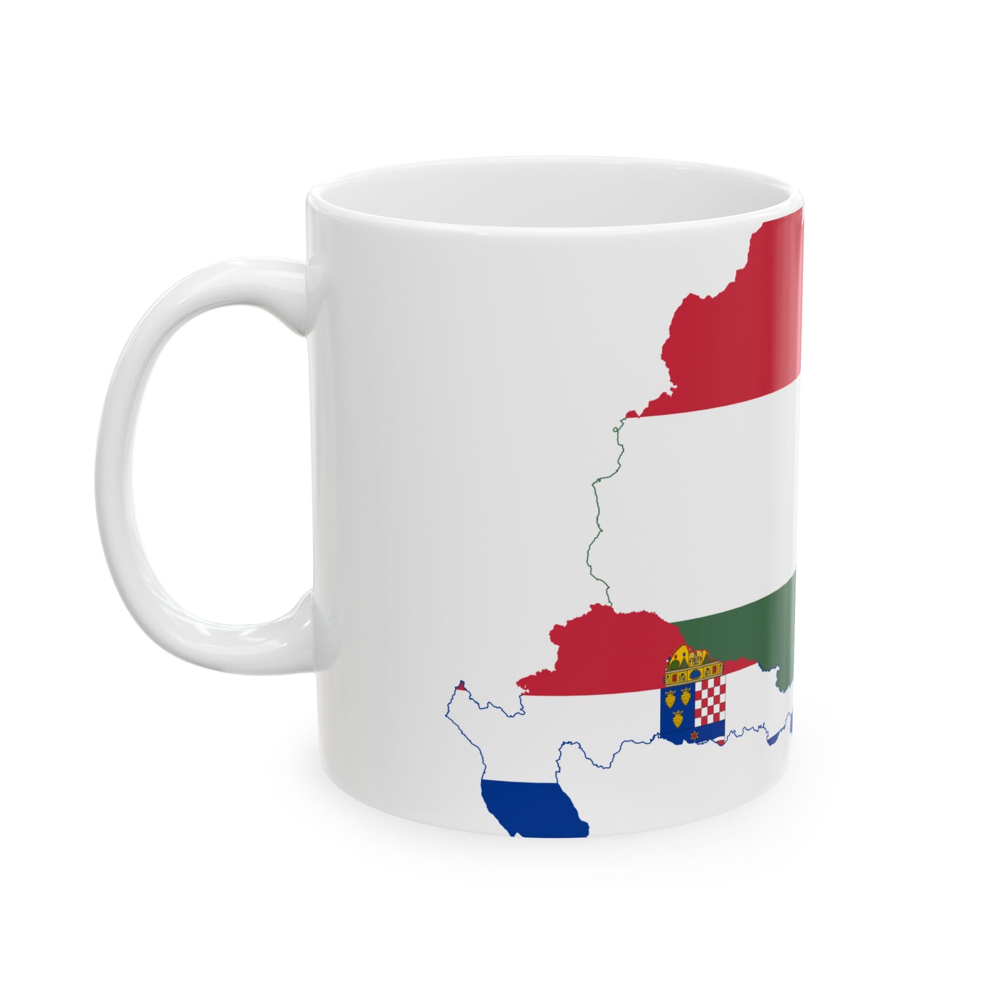 Flag-map of Transleithania 1915-1918 variant (Hungary) White Coffee Mug-Go Mug Yourself