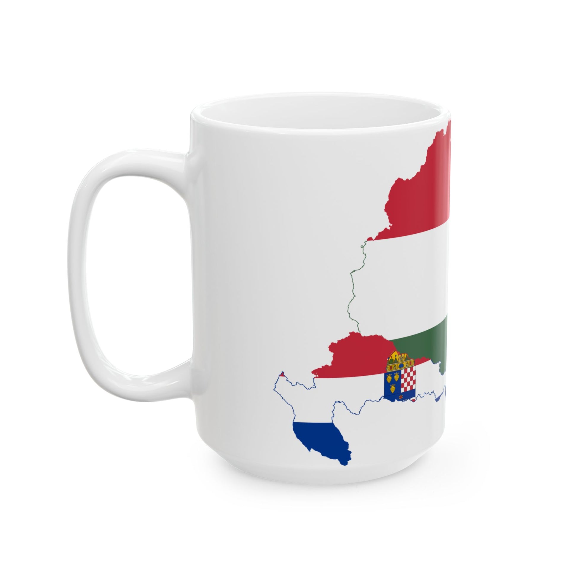 Flag-map of Transleithania 1915-1918 variant (Hungary) White Coffee Mug-Go Mug Yourself