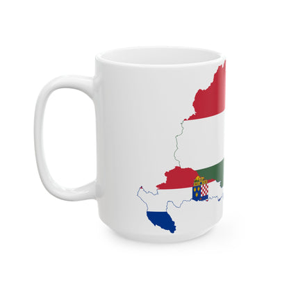 Flag-map of Transleithania 1915-1918 variant (Hungary) White Coffee Mug-Go Mug Yourself