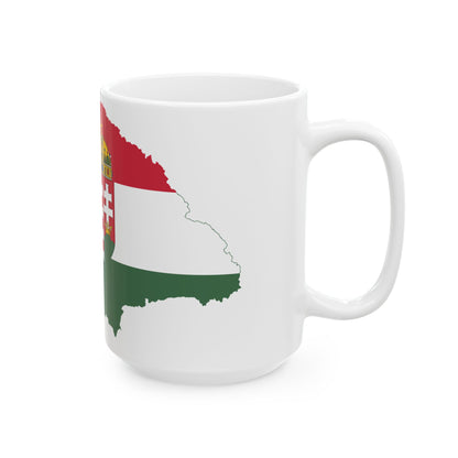 Flag-map of Transleithania 1915-1918 variant (Hungary) White Coffee Mug-Go Mug Yourself