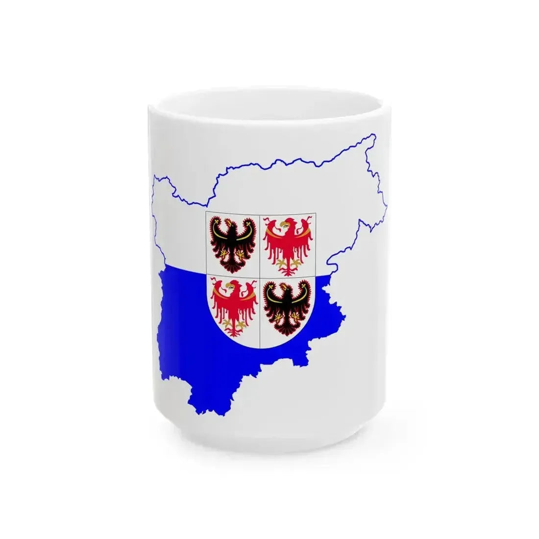 Flag map of Trentino-South Tyrol (Italy) White Coffee Mug 15oz - Go Mug Yourself