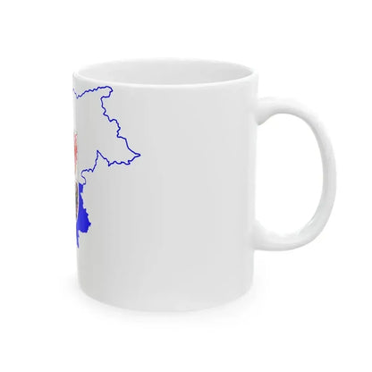 Flag map of Trentino-South Tyrol (Italy) White Coffee Mug - Go Mug Yourself