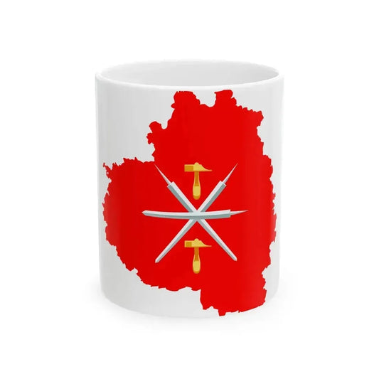 Flag map of Tula Oblast (Russia) White Coffee Mug 11oz - Go Mug Yourself