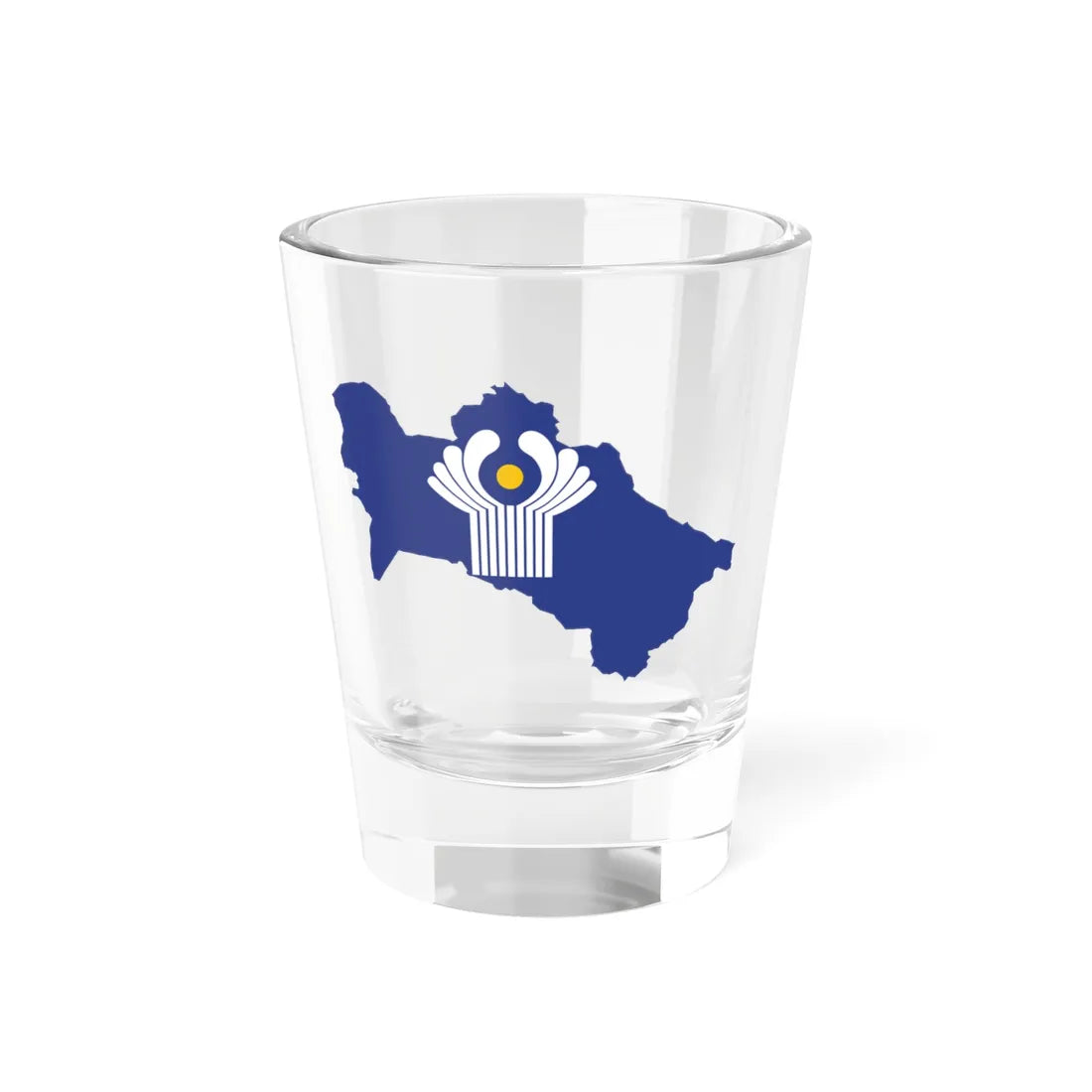 Flag-map of Turkmenistan CIS de facto (Turkmenistan) Shot Glass 1.5oz 1.5oz - Go Mug Yourself