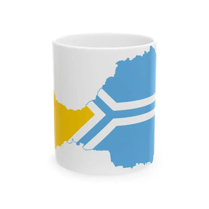 Flag-map of Tuva (Russia) White Coffee Mug 11oz - Go Mug Yourself