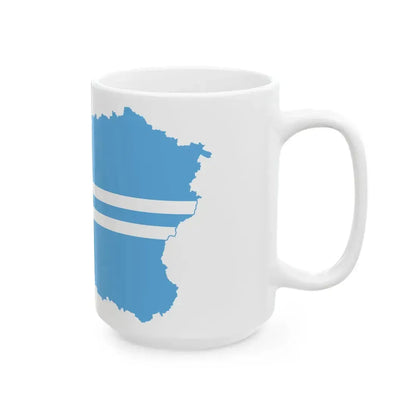 Flag-map of Tuva (Russia) White Coffee Mug - Go Mug Yourself