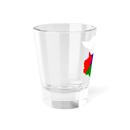 Flag-map of Tyumen Oblast (Russia) Shot Glass 1.5oz - Go Mug Yourself