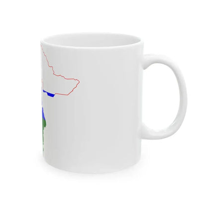 Flag-map of Tyumen Oblast (Russia) White Coffee Mug - Go Mug Yourself