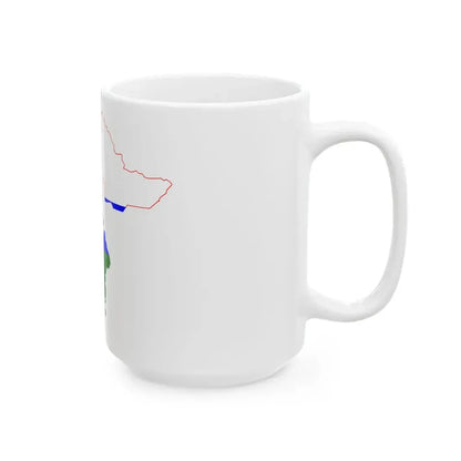 Flag-map of Tyumen Oblast (Russia) White Coffee Mug - Go Mug Yourself