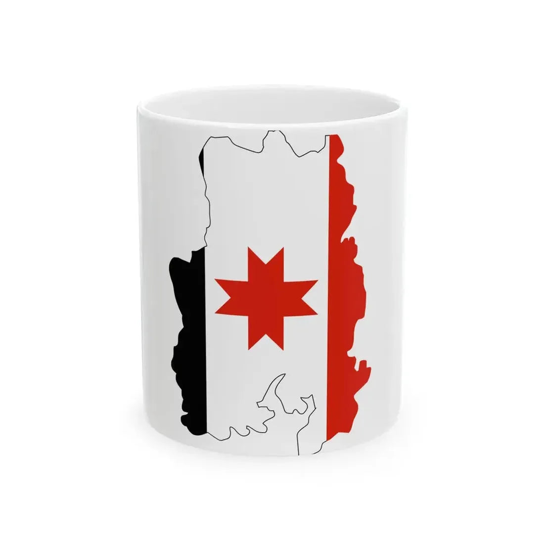 Flag-map of Udmurtia (Russia) White Coffee Mug 11oz - Go Mug Yourself