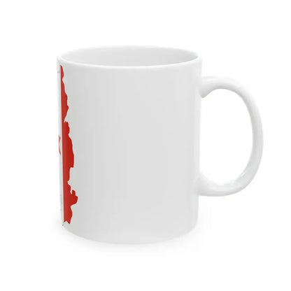 Flag-map of Udmurtia (Russia) White Coffee Mug - Go Mug Yourself