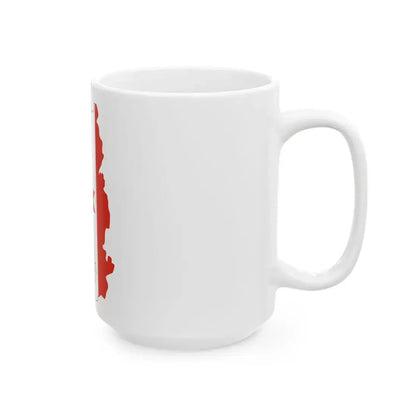 Flag-map of Udmurtia (Russia) White Coffee Mug - Go Mug Yourself