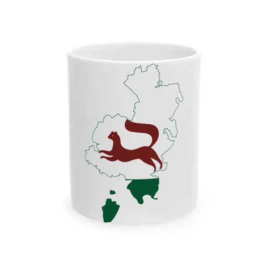 Flag-map of Ufa (Russia) White Coffee Mug 11oz - Go Mug Yourself