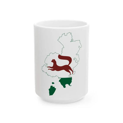 Flag-map of Ufa (Russia) White Coffee Mug 15oz - Go Mug Yourself