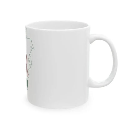 Flag-map of Ufa (Russia) White Coffee Mug - Go Mug Yourself