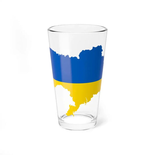 Flag map of Ukraine April 17 2022 (Ukraine) Pint Glass 16oz 16oz - Go Mug Yourself