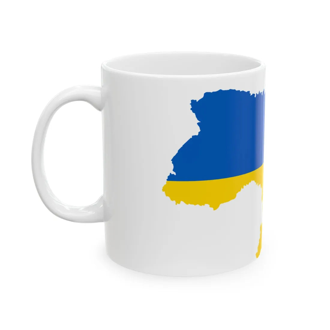 Flag map of Ukraine April 17 2022 (Ukraine) White Coffee Mug - Go Mug Yourself
