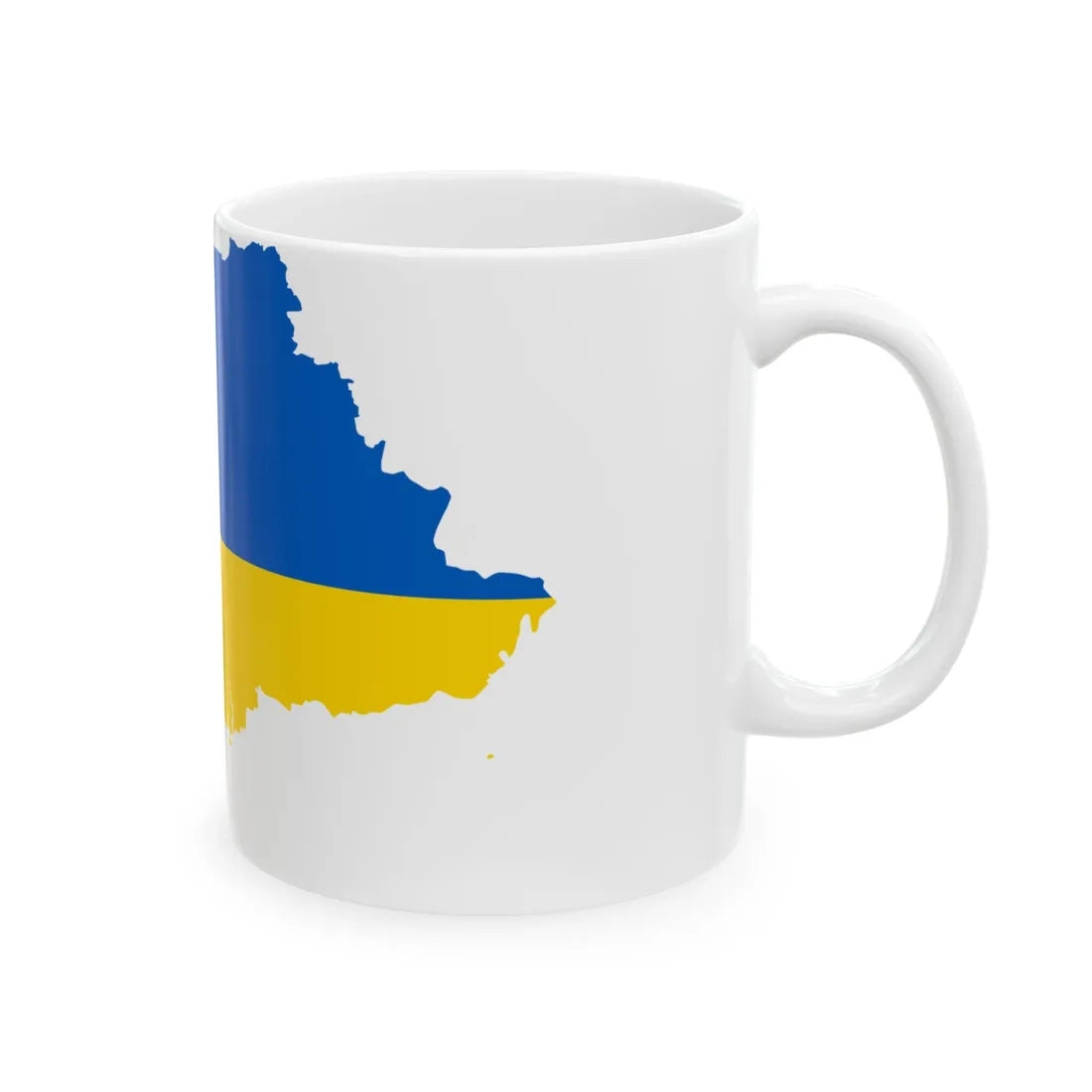 Flag map of Ukraine April 17 2022 (Ukraine) White Coffee Mug - Go Mug Yourself