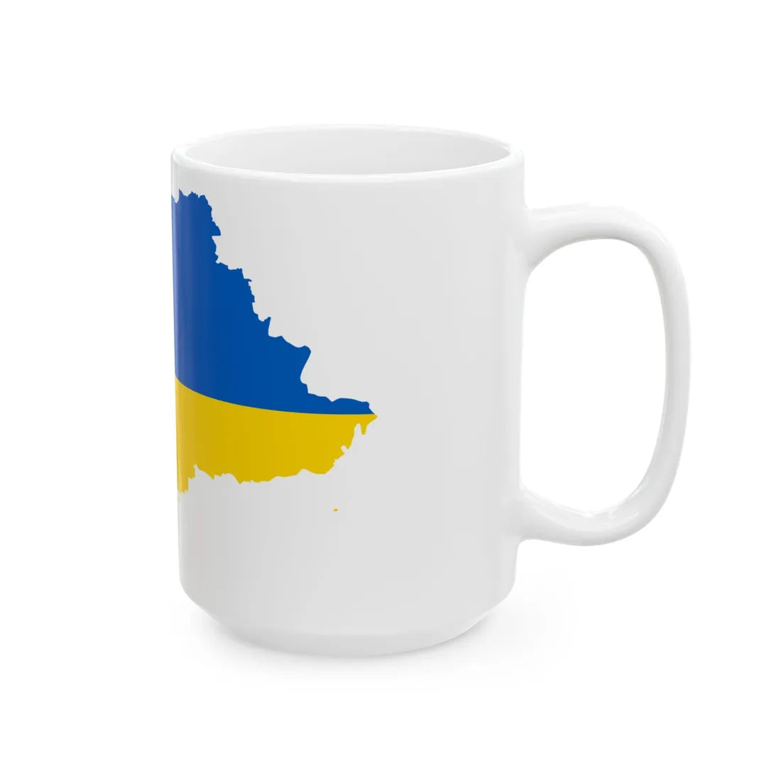 Flag map of Ukraine April 17 2022 (Ukraine) White Coffee Mug - Go Mug Yourself